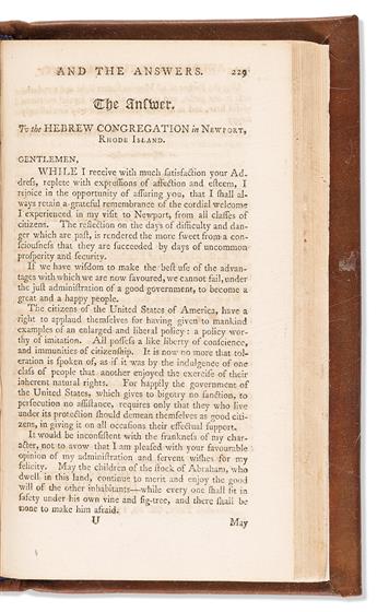 (PRESIDENTS--1796.) George Washington. A Collection of Speeches of the President of the United States.